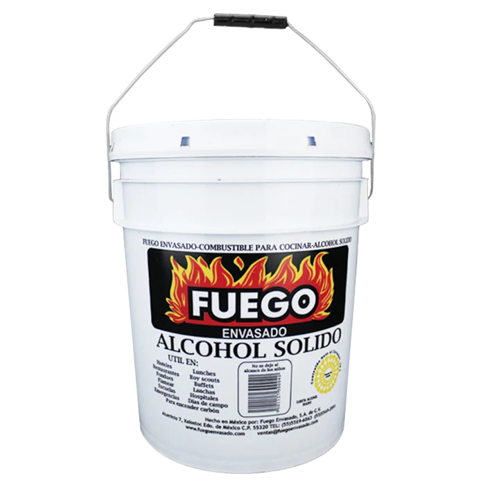 CUBETA ALCOHOL SOLIDO CON 5 LTS. FUEGO ENVASADO 5  LT.