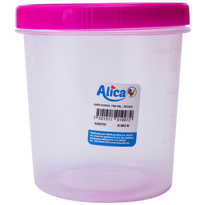 HERMETICO ARCOIRIS C/TAPAROSCA ALICA 750 ML. ROSA 750  ML.