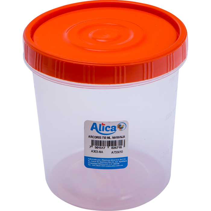 HERMETICO ARCOIRIS C/TAPAROSCA ALICA 750 ML. NARANJA 750  ML. 750  ML.