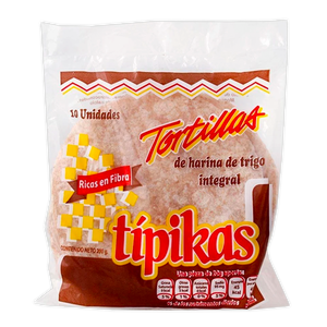 TORTILLA DE HARINA INTEGRAL MEDIANO TIPIKAS 10  PZA.