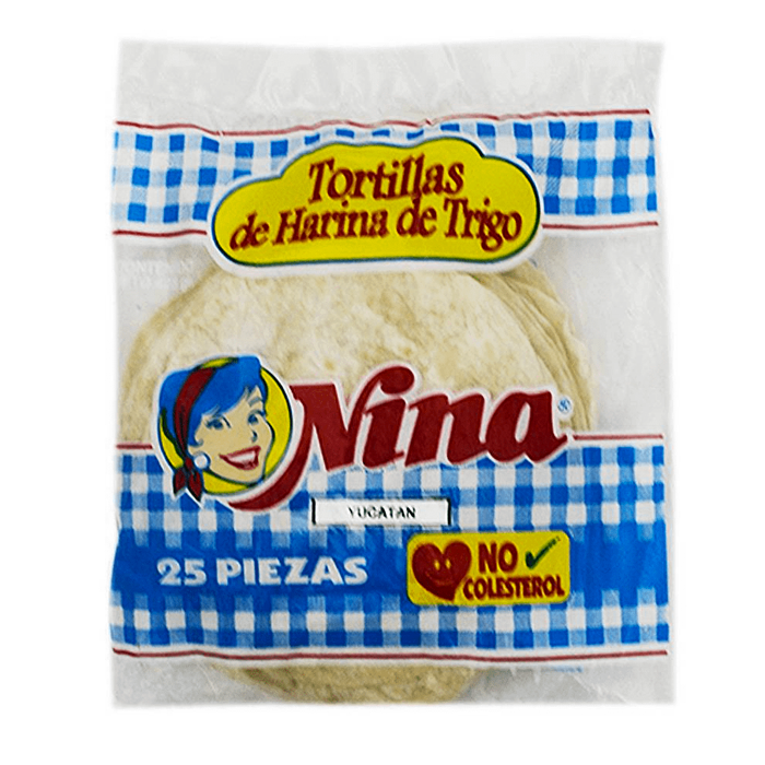 TORTILLA DE HARINA DE TRIGO GRANDE NINA 25  PZA.