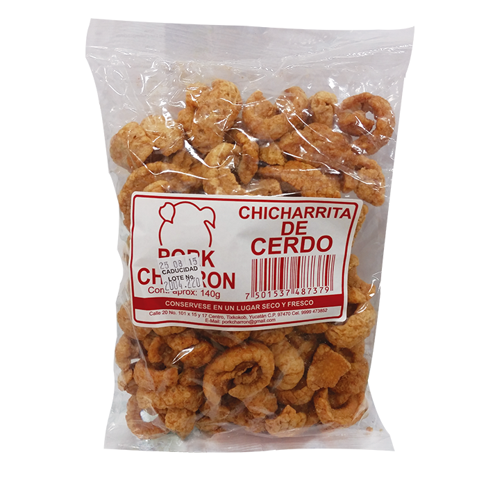 CHICHARRITA DE CERDO PORKCHARRON BOLSA 140  GR.