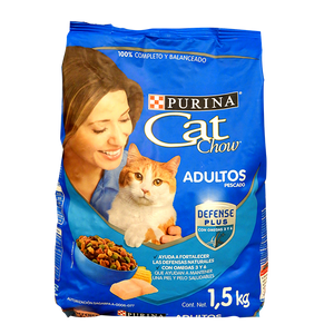 ALIMENTO PARA GATO CAT CHOW DELICIAS RELLENAS PESCADO Y MARISCOS 31% PROTEÍNA BOLSA 1.500  KG.