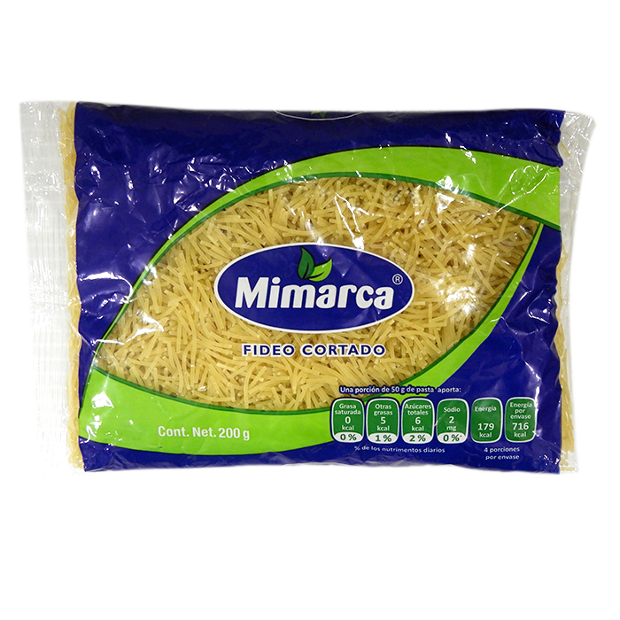 PASTA PARA SOPA FIDEO CORTO MIMARCA BOLSA 200  GR.