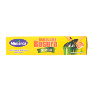 BOLSA PARA BASURA JUMBO MIMARCA CON SOLAPAS FACIL DE AMARRAR 70X90 6  PZA.