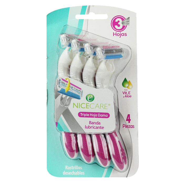 RASTRILLO DESECHABLE NICE CARE MUJER 4 PACK 1  PZA.