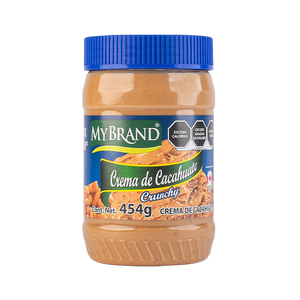 CREMA DE CACAHUATE CRUNCHY MYBRAND BOTE 454  GR.