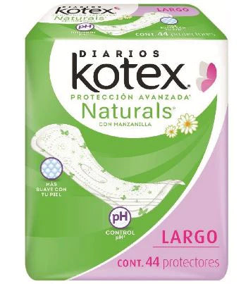 PANTIPROTECTORES KOTEX NATURALS LARGO 44  PZA.