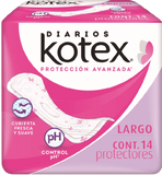 PANTIPROTECTORES KOTEX LARGOS 14  PZA.