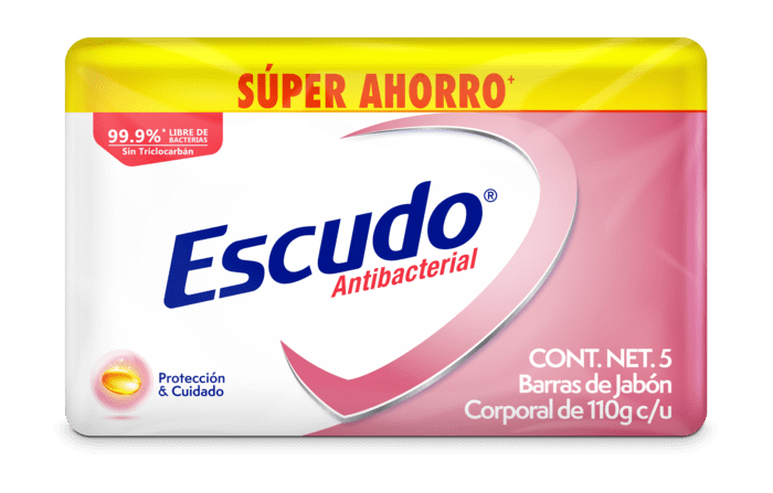 PACK JABON DE TOCADOR ESCUDO PROTECCIÓN CON VITAMINA E  110 GR C/U 5  PZA.