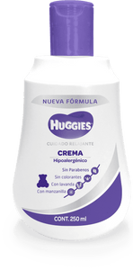 CREMA HUGGIES HIPOALERGÉNICO CUIDADO RELAJANTE 250  ML.