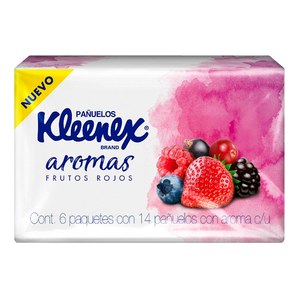 PAÑUELOS DESECHABLES KLEENEX AROMA FRUTOS ROJOS 6  PZA.