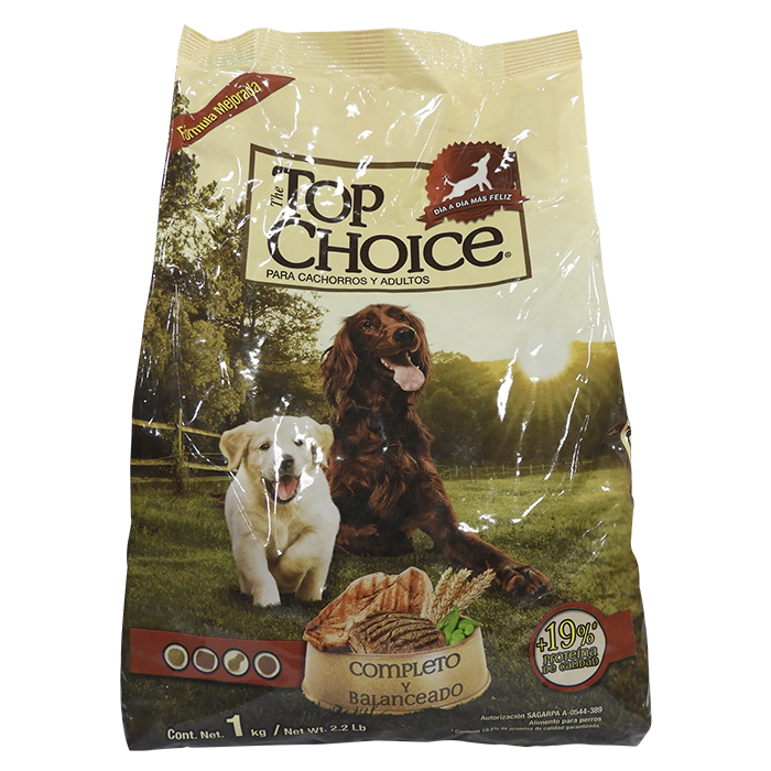 ALIMENTO PARA PERRO THE TOP CHOICE MULTIETAPA 20% PROTEINA BOLSA 1  KG.