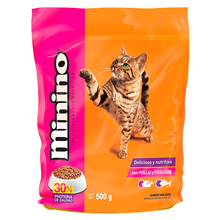 ALIMENTO PARA GATO MININO MULTIETAPA BOLSA 500  GR.