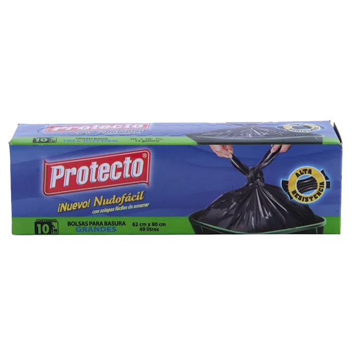 BOLSA PARA BASURA  PROTECTO NUDO FACIL ECONOMICO GRANDE  62X80 1  PZA.