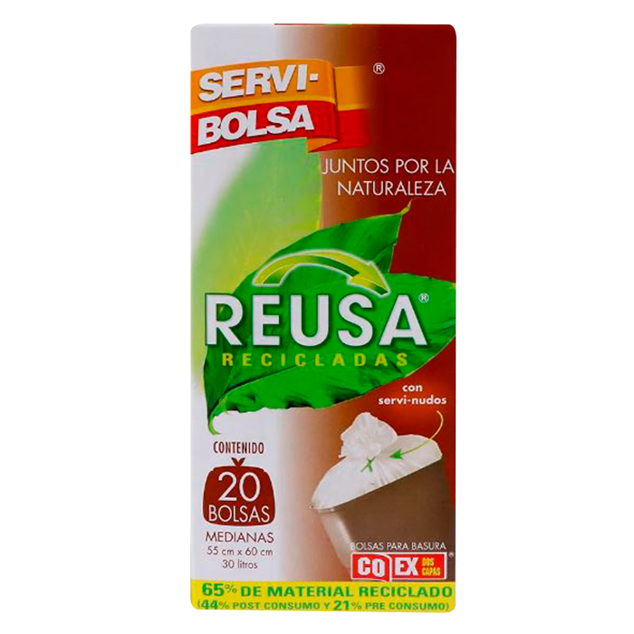 BOLSA PARA BASURA  SERVI-BOLSA ECOLOGICA MEDIANA 55X60 20  PZA.