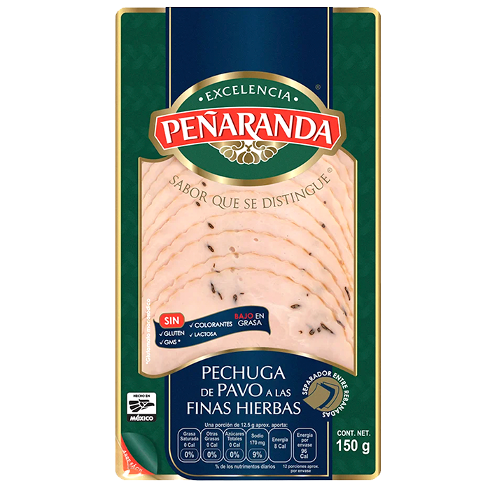 PECHUGA DE PAVO FINAS HIERBAS PEÑARANDA 150  GR.