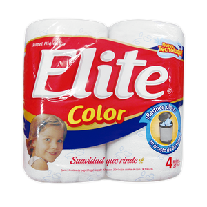 PAPEL HIGIENICO ELITE COLOR MANZANILLA 287 HD 4  ROLLO