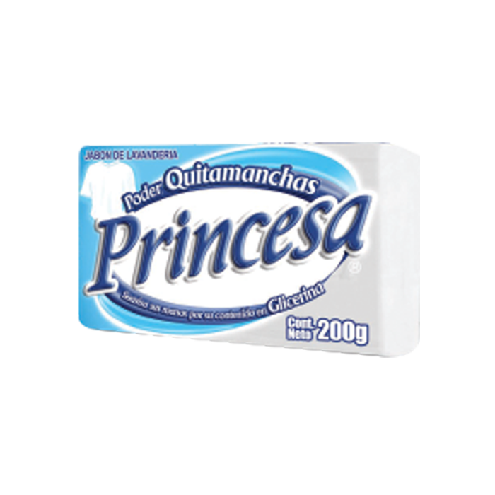 JABON DE LAVANDERIA BLANCO CON BLANQUEADOR PRINCESA 200  GR.