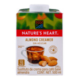 SUSTITUTO DE CREMA PARA CAFE ALMENDRA NATURES HEART 500  ML.