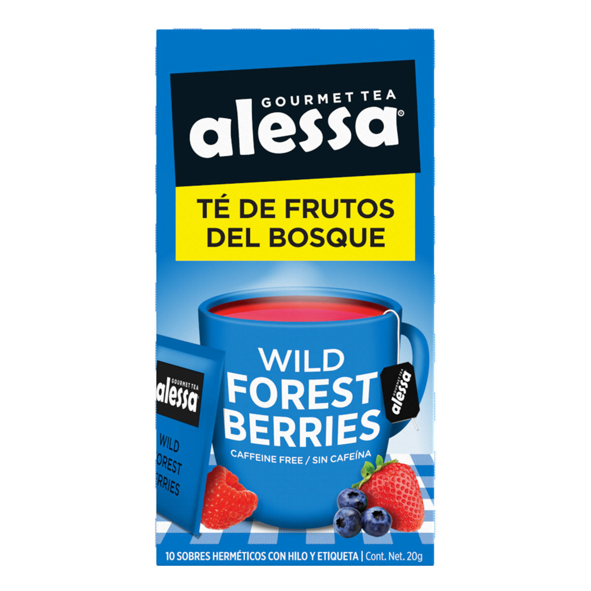 ALESSA TÉ DE FRUTOS DEL BOSQUE SIN CAFEÍNA 20 g 10  SOB.