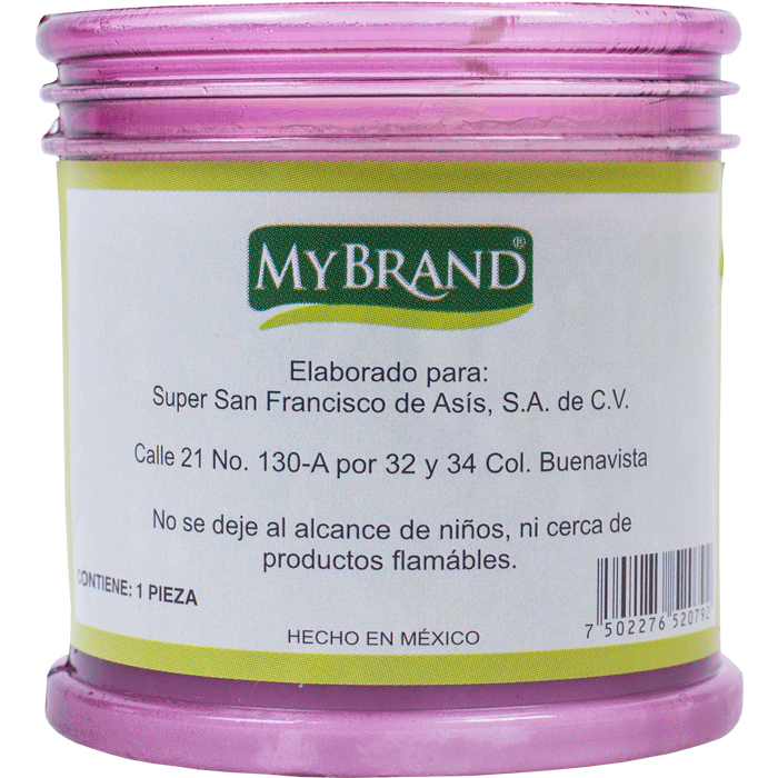 VELADORA VASO ECOLOGICO BATIDO 30 HRS. MYBRAND SIN IMAGEN 1  PZA.