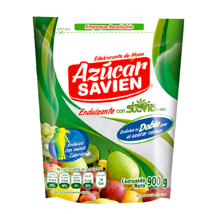 ENDULZANTE PREMIUN SAVIEN CON STEVIA  BOLSA 900  GR.