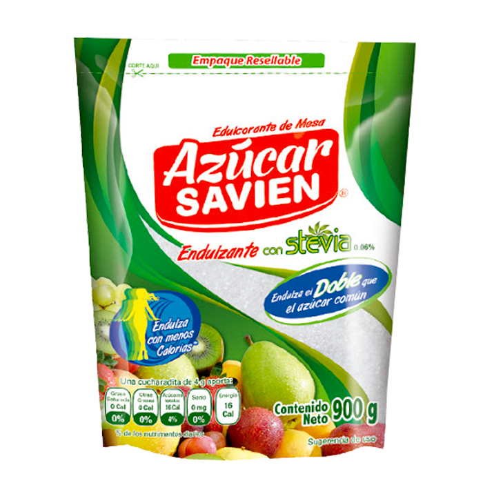 ENDULZANTE PREMIUN SAVIEN CON STEVIA  BOLSA 900  GR.