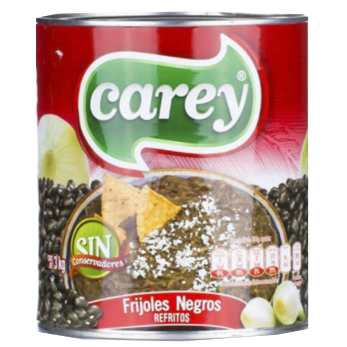 FRIJOLES REFRITOS NEGROS CAREY LATA 3  KG.