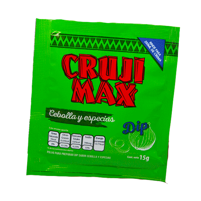 DIP EN POLVO CRUJIMAX CEBOLLA Y ESPECIAS  PZA 15GRS 15  GR.