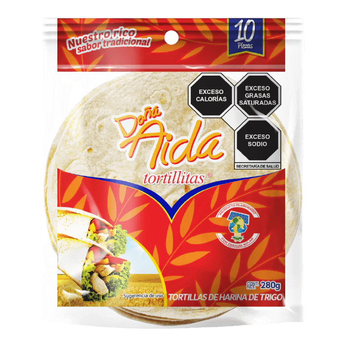 TORTILLAS DE HARINA DE TRIGO DOÑA AIDA 280  GR.