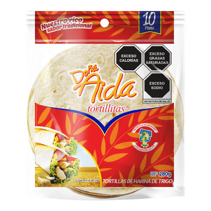 TORTILLAS DE HARINA DE TRIGO DOÑA AIDA 280  GR.