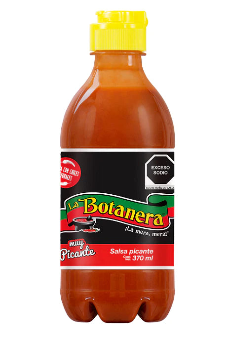 SALSA MUY PICANTE LA BOTANERA  BOTELLA 370  ML.