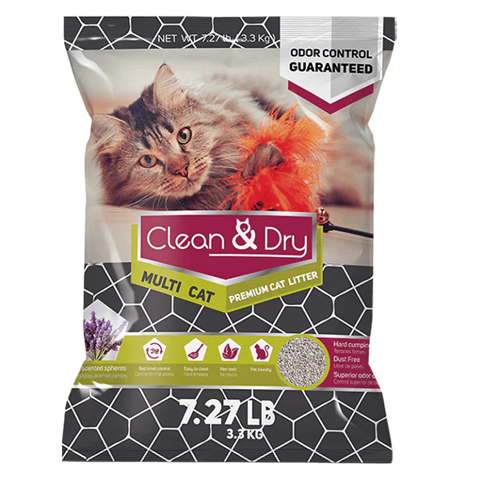 ARENA PARA GATOS CLEAN & DRY PREMIUM MULTICAT 3.300  KG.