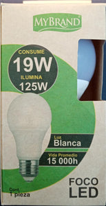 FOCO LED BOMBILLA MYBRAND  19W-6500K VIDA 25000 HRS. LUZ FRÍA 1  PZA.