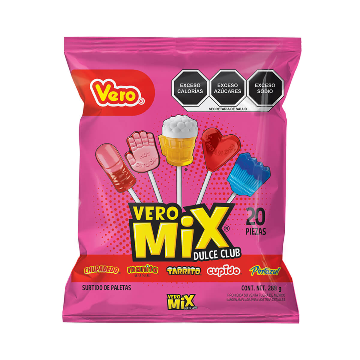 PALETA VERO MIX DULCE CLUB BOLSA 20 PZAS 20  PZA.