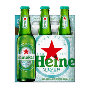 CERVEZA HEINEKEN SILVER 6 PACK BOTELLA 355 ML 1  PAQ.