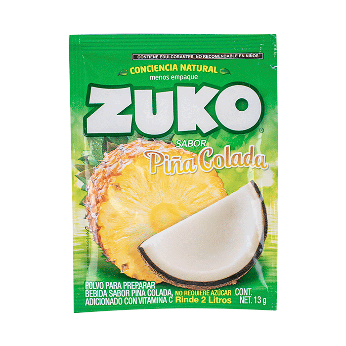 BEBIDA EN POLVO ZUKO PIÑA COLADA 13  GR.