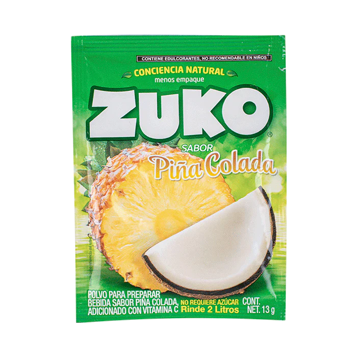 BEBIDA EN POLVO ZUKO PIÑA COLADA 13  GR.