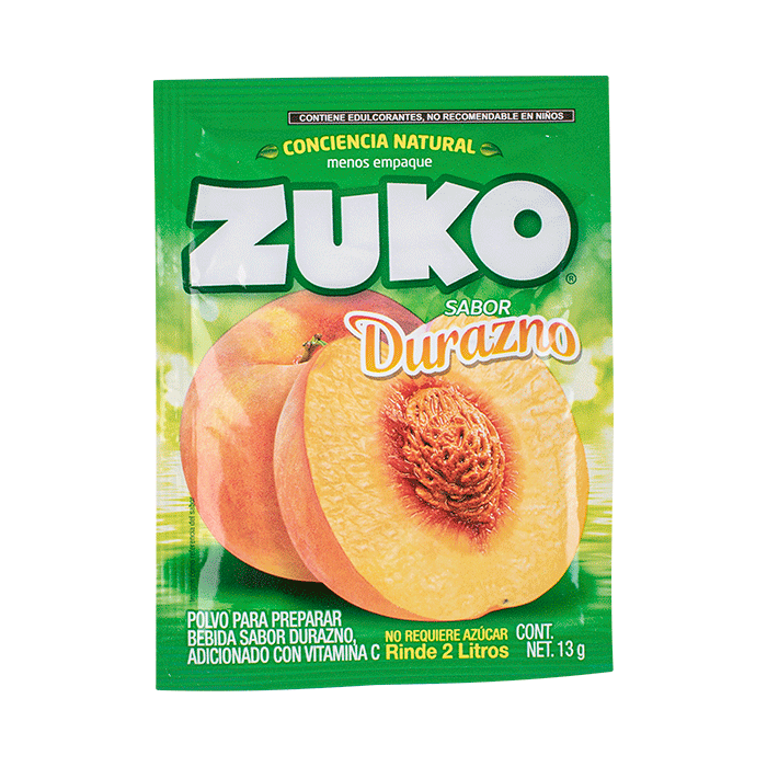 BEBIDA EN POLVO ZUKO DURAZNO 13  GR.