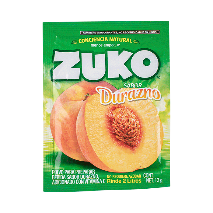 BEBIDA EN POLVO ZUKO DURAZNO 13  GR.