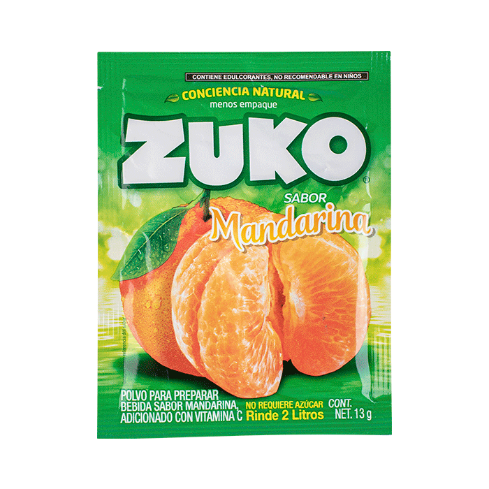 BEBIDA EN POLVO ZUKO MANDARINA 13  GR.