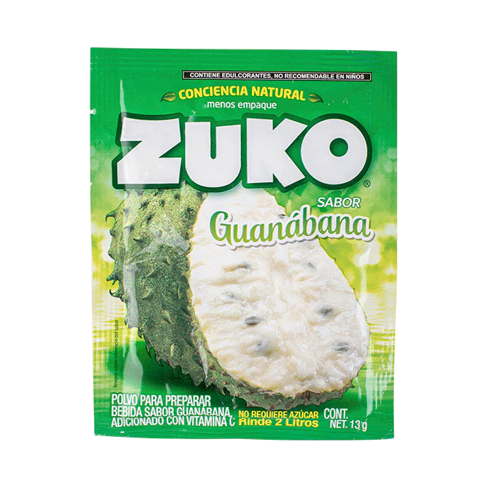 BEBIDA EN POLVO ZUKO GUANABANA 13  GR.