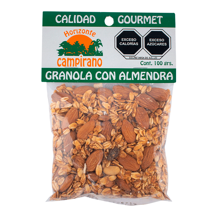 GRANOLA CON ALMENDRAS HORIZONTE CAMPIRANO BOLSA 100  GR.