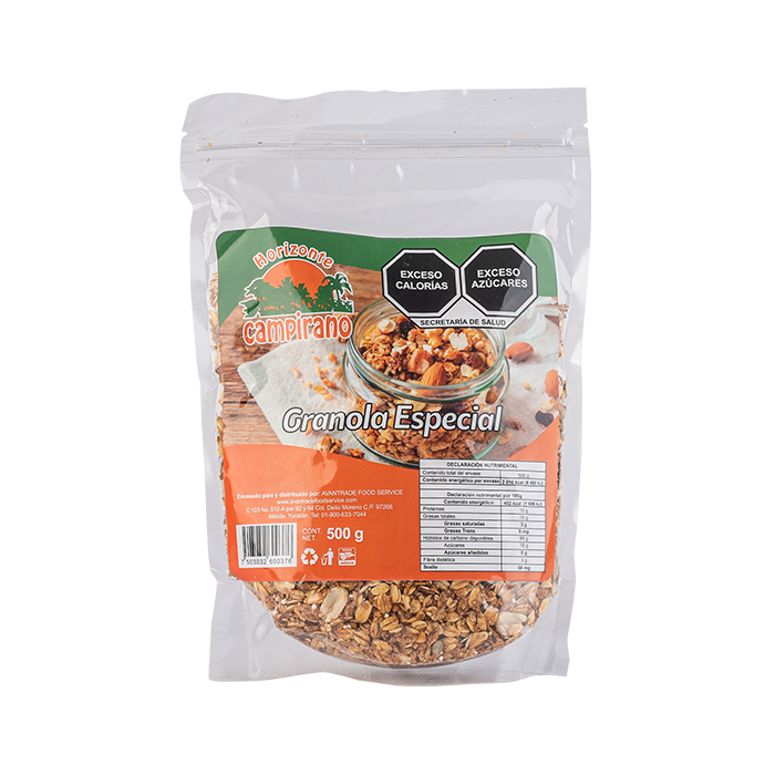 GRANOLA ESPECIAL HORIZONTE CAMPIRANO BOLSA 500  GR.