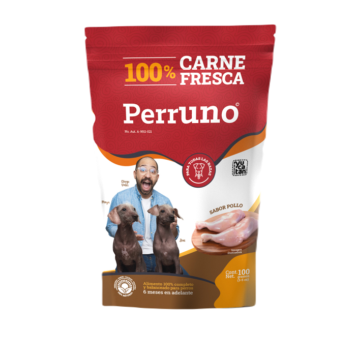 ALIMENTO PARA PERRO PERRUNO POLLO POUCH 100  GR.