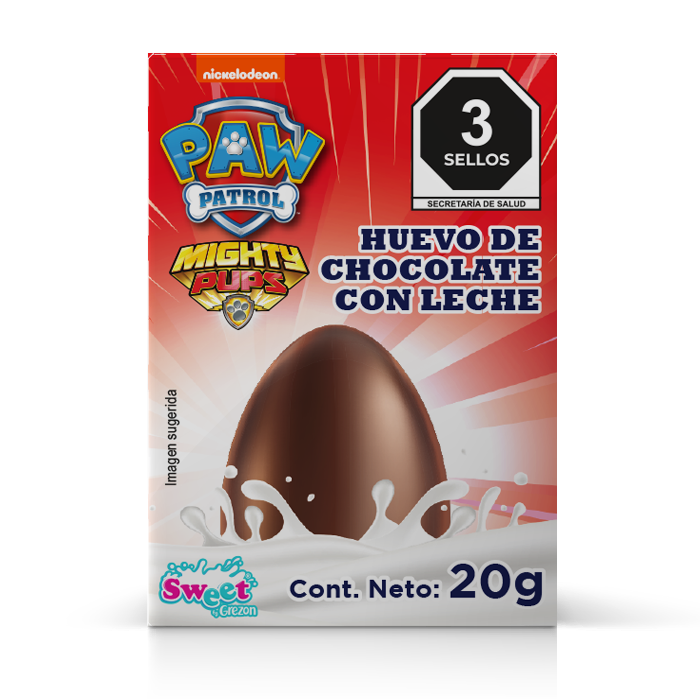 HUEVITO DE CHOCOLATE CON SORPRESA PAW PATROL 20 GRS 20  GR.