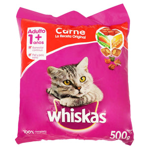 ALIMENTO PARA GATO WHISKAS  ADULTO BOLSA 500  GR.