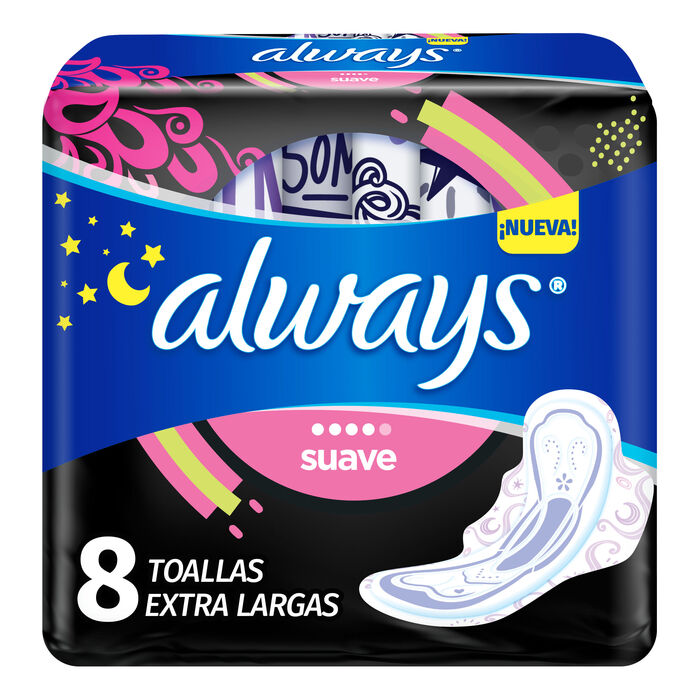 TOALLA FEMENINA ALWAYS PINKCESS CON ALAS 8  PZA.