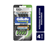 MAQUINA PARA AFEITAR GILLETTE PRESTOBARBA 3 BODY SENSE PACK 4  PZA.